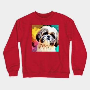 Shih tzu painting Crewneck Sweatshirt